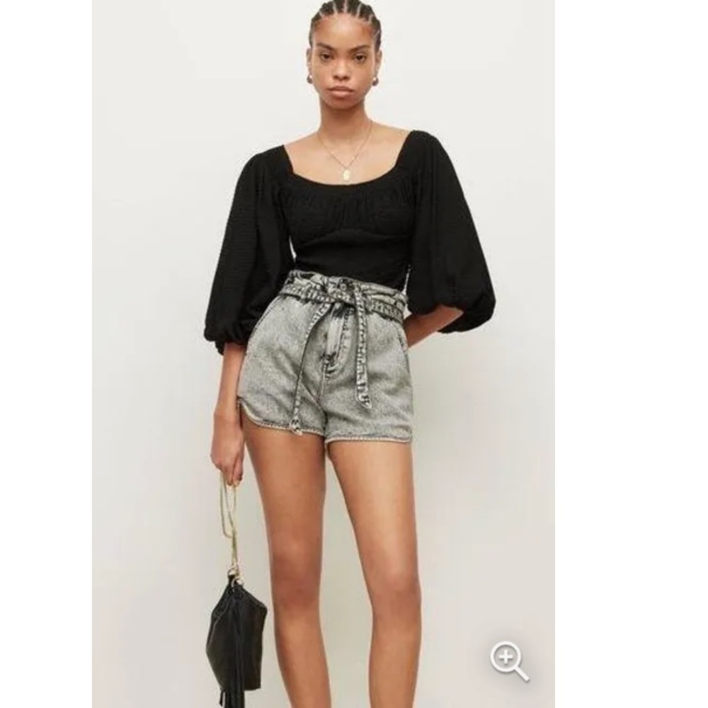 NWT All Saints Black Tia Top Blouse Size 10